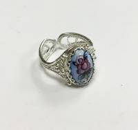 Перстень "Финифть", серебрение (сост. на фото)