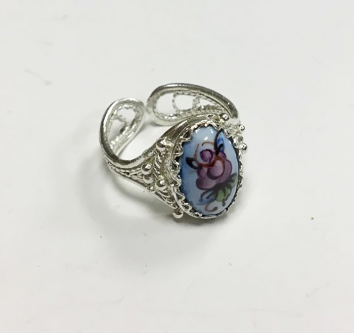 Перстень "Финифть", серебрение (сост. на фото)