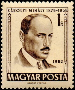(1962-001) Марка Венгрия &quot;Михай Каройи&quot; ,  III O