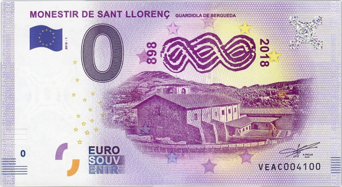 (2018) Банкнота Европа 2018 год 0 евро &quot;Монастырь Сант-Лоренс&quot;   UNC