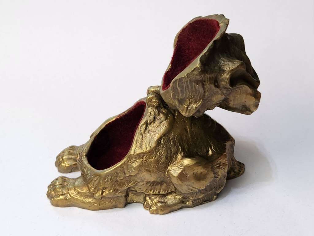 Статуэтка шкатулка тайник Собака бронза 7х10х6 см