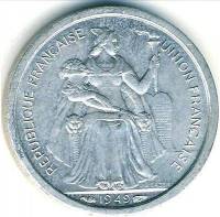 (№1949km2) Монета Новая Каледония 1949 год 1 Franc