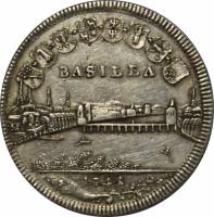 (№1741km147(basel)) Монета Швейцария 1741 год frac12; Thaler