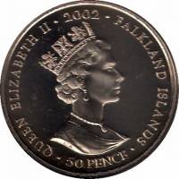 () Монета Фолклендские Острова 2002 год 50 пенсов ""  Никель  UNC