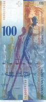 (,) Банкнота Швейцария 1998 год 100 франков "Альберто Джакометти"   UNC