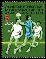(1974-023) Марка Германия (ГДР) "Гандбол (1)"    ЧМ по гандболу III Θ