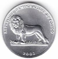 (№2002km83) Монета Демократическая Республика Конго 2002 год 25 Centimes (Дикая Собака)
