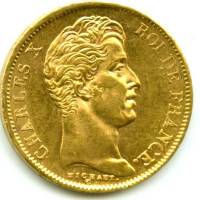 (№1824km721.1) Монета Франция 1824 год 40 Francs (А МА)