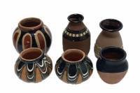 Миниатюрные вазы, набор 6 шт, керамика (сост. на фото)