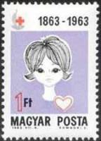 (1963-051) Марка Венгрия "Девушка и сердце"    100 лет организации Красный Крест III Θ