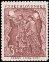 (1951-047) Марка Чехословакия "Шахтеры"    День шахтера III Θ