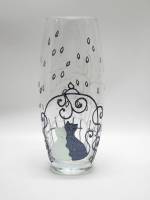 Ваза 26 см стекло ручная роспись влюбленные питерские коты
