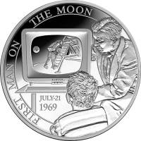 (15) Монета Бельгия 2019 год 5 евро "Полёт Аполлон-11 на Луну. 50 лет"  Медь-Никель  BU