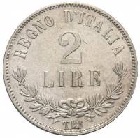 () Монета Италия 1863 год 2  ""   Биметалл (Серебро - Ниобиум)  UNC