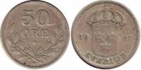 (1927) Монета Швеция 1927 год 25 эре   Серебро Ag 400  XF
