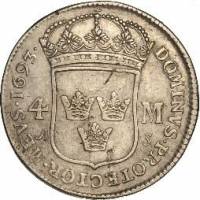 (№1683km296) Монета Швеция 1683 год 4 Mark