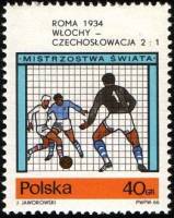 (1966-014) Марка Польша "Рим 1934"   ЧМ по футболу 1982, Испания II Θ