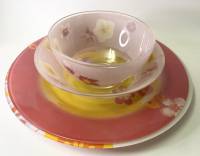 Набор посуды 2 блюда + 2 салатника стекло