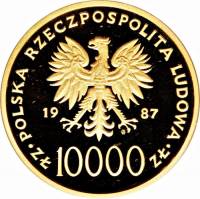 () Монета Польша 1987 год 100000 злотых ""  Биметалл (Платина - Золото)  PROOF