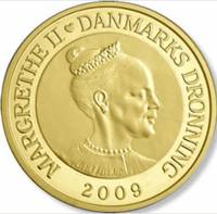 (№2009km934) Монета Дания 2009 год 1,000 Kroner (Северное Сияние)