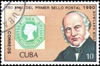 (1990-033) Марка Куба "Марка Англии 7"    150 лет почтовой марке III Θ
