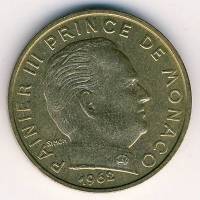 (№1962km143) Монета Монако 1962 год 20 Centimes