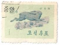 (1962-072) Марка Северная Корея "Корейский заяц"   Дикие животные III O