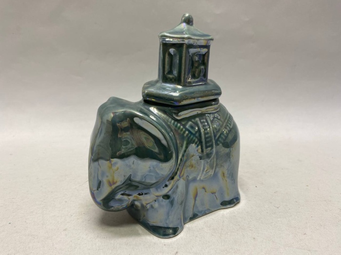 Чайница Слон зеленый перламутр, керамика