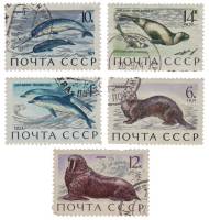 1971-073-77  Серия Набор марок (5 шт) СССР   Млекопитающие - обитатели морей и океанов II Θ