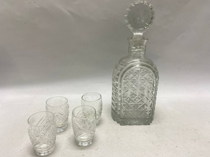 Графин + 4 стопки, хрусталь СССР