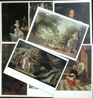 Набор открыток "Живопись. ИЗОГИЗ. Эрмитаж", 12  шт., 50-е г.