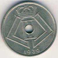 (№1938km114.1) Монета Бельгия 1938 год 25 Centimes (Бельжик - Belgieuml)