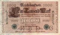 (1910) Банкнота Германия 1910 год 1 000 марок "Зелёные печати"   UNC