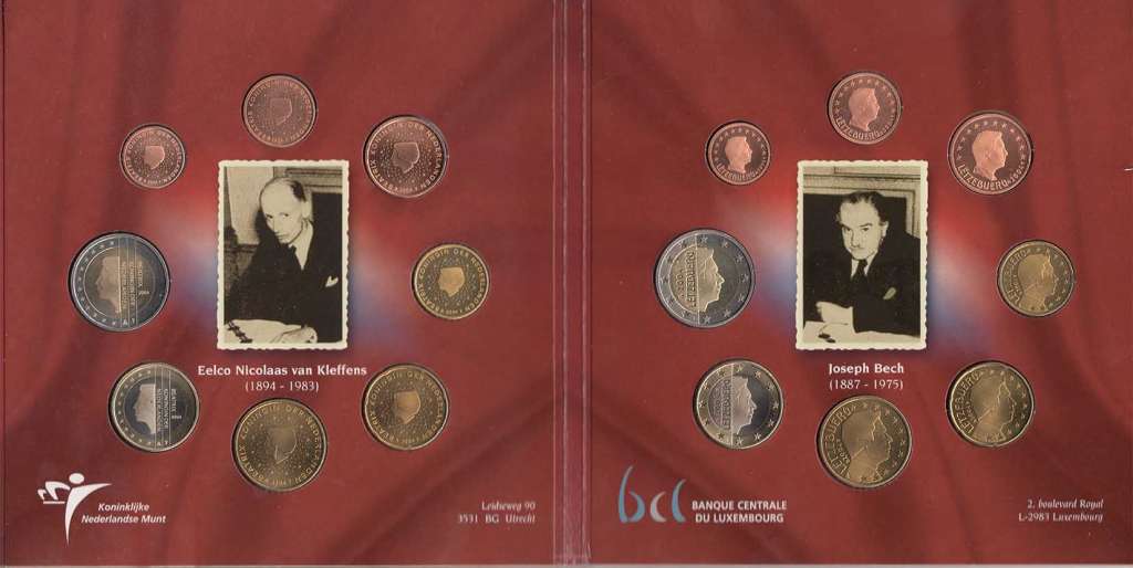 (2004, 24 м + жетон) Набор монет Бенилюкс 2004 год &quot;60 лет Бенилюкс&quot;  UNC