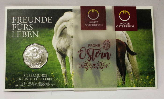 (2020) Монета Австрия 2020 год 5 евро &quot;Друзья на всю жизнь&quot;  Серебро Ag 925  Буклет