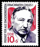(1973-078a) Лист (4м) Германия (ГДР) "Луис Корвалаан"    Солидарность с Чили III Θ