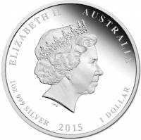 (1985) Монета Австралия 2015 год 1 доллар   Биметалл (Серебро - Ниобиум)  UNC