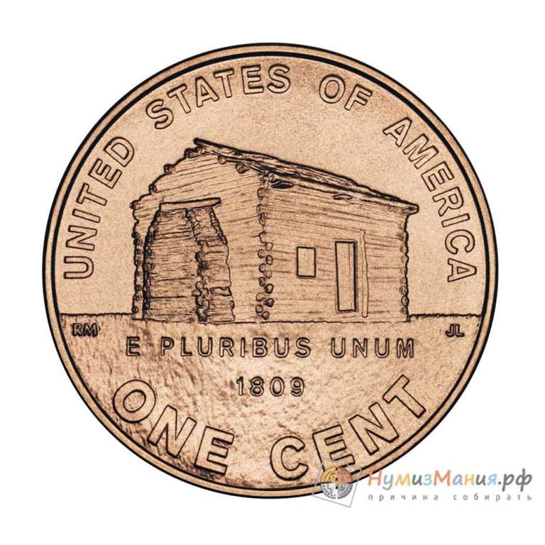 (2009d) Монета США 2009 год 1 цент  1. Рождение и детство 200-летие Линкольна Цинк, покрытый медью  