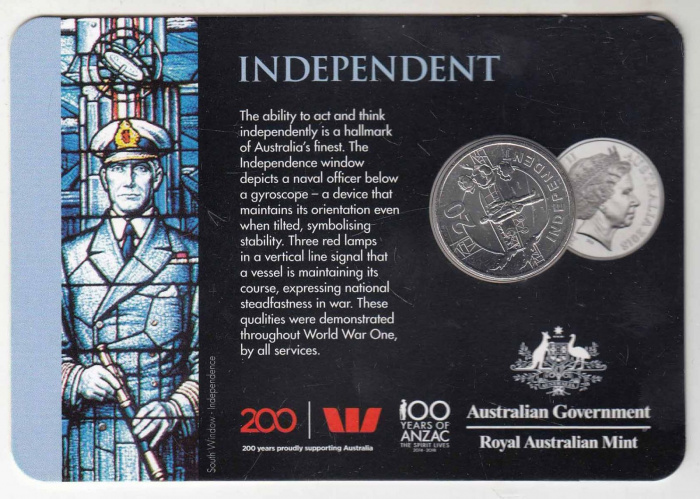 (2018) Монета Австралия 2018 год 20 центов &quot;Независимый&quot;  Медь-Никель  Блистер