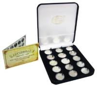 (2010-2014, 15 жетонов) Набор медалей Украина 2010-2014 год "Тайная вечеря"   Коробка