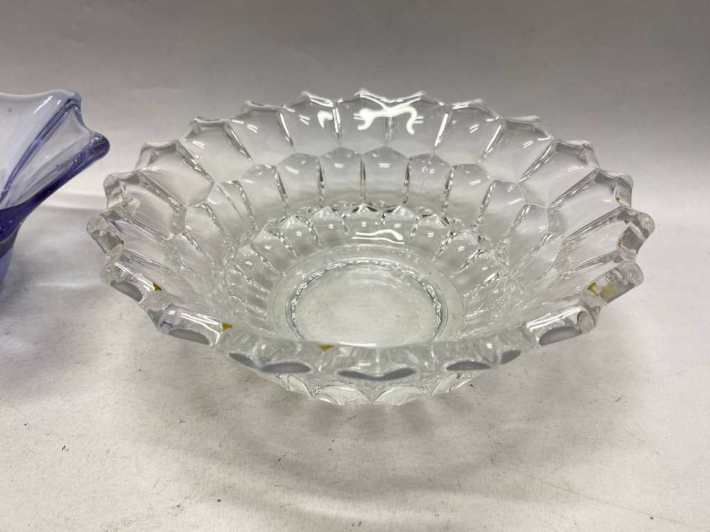 Салатник 2 шт, хрусталь, цветное стекло