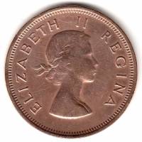 () Монета ЮАР (Южная Африка) 1954 год   ""   Серебрение  VF