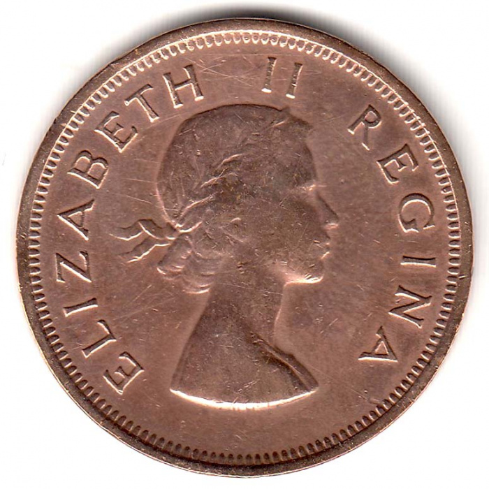 () Монета ЮАР (Южная Африка) 1954 год   &quot;&quot;   Серебрение  VF
