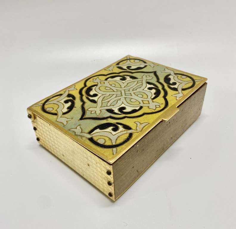 Шкатулка табакерка латунь дерево СССР клеймо