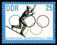 (1963-071) Марка Германия (ГДР) "Прыжки с трамплина (4)"    Зимние ОИ 1964, Инсбрук III Θ