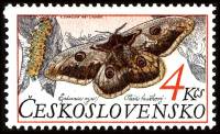 (1987-012) Марка Чехословакия "Павлиноглазка грушевая"    Охрана природы. Бабочки III Θ