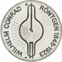 (1970) Монета Германия (ГДР) 1970 год 5 марок "Вильгельм Конрад Рентген"  Медь-Никель  UNC