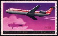 (1978-106) Марка Северная Корея "ИЛ-62"   Самолеты III Θ