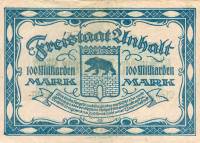 (№1923) Банкнота Германия 1923 год "100,000,000,000 Mark"