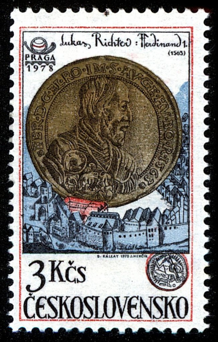 (1978-010) Марка Чехословакия &quot;Медаль Фердинанда I&quot; ,  III Θ